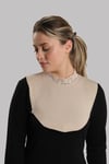 Bej Tesettür Boyunluk Viskon Kumaş Yaka Dantelli - Hürrem Bone 1004_12