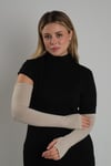 Bej Tesettür Parmak Geçmeli Kolluk Viskon Düz - Hürrem Bone 1024_12