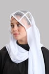 Beyaz Arkadan Bağlamalı Abiye Şal Şifon Kare Desenli Taşlı - Hürrem Bone 1900_42