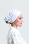 Beyaz Arkadan Bağlamalı Tesettür Bone Penye Kumaş Düz Bone - Hürrem Bone 1011_42