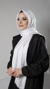 Beyaz Çizgili Şal Viskon Kumaş Bursa Dolama - Hürrem Bone 202110_42