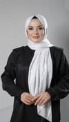 Beyaz Çizgili Şal Viskon Kumaş Bursa Dolama - Hürrem Bone 202110_42