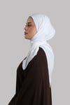 Beyaz Düz Klasik Eşarp İtalyan Dikişli Relax Kumaş Sade - Hürrem Bone 202209_42