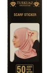 Beyaz Eşarp ve Şal Sabitleme Yapışkan Etiketi Çift Taraflı Sticker Polyester 50'li Paket - Hürrem Bone 1030_42