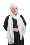 Beyaz Pratik Hazır Geçmeli Bone Şal Şifon Drapeli - Hürrem Bone 2507_42