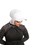 Beyaz Pratik Hazır Geçmeli Şapkalı Tesettür Eşarp Viskon Düz - Hürrem Bone 2513_42