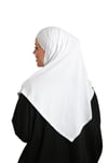 Beyaz Pratik Hazır Geçmeli Tesettür Eşarp Viskon Boneli Büyük Boy - Hürrem Bone 1290BV_42