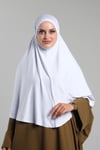 Beyaz Pratik Hazır Geçmeli Tesettür Eşarp Viskon Pratik Namaz Örtüsü - Hürrem Bone 2201_42