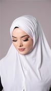 Beyaz Pratik Hazır Geçmeli Tesettür Eşarp Sandy Kumaş Yırtmaçlı Düz Hijab - Hürrem Bone 2310_42