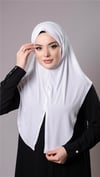 Beyaz Pratik Hazır Geçmeli Tesettür Eşarp Sandy Kumaş Yırtmaçlı Düz Hijab - Hürrem Bone 2310_42