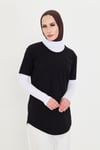 Beyaz Tesettür Balıkçı Yaka Boyunluklu Kolluk Viskon Düz - Hürrem Bone 1025_42