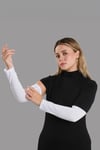 Beyaz Tesettür Kolluk Viskon Kumaş Düz - Hürrem Bone 1001_42