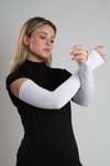 Beyaz Tesettür Parmak Geçmeli Kolluk Viskon Düz - Hürrem Bone 1024_42