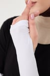Beyaz Tesettür Parmak Geçmeli Kolluk Viskon Düz - Hürrem Bone 1024_42