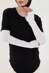 Beyaz Tesettür Parmak Geçmeli Kolluk Viskon Düz - Hürrem Bone 1024_42