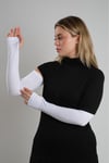 Beyaz Tesettür Parmak Geçmeli Kolluk Viskon Düz - Hürrem Bone 1024_42