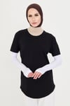 Beyaz Tesettür Parmak Geçmeli Kolluk Viskon Düz - Hürrem Bone 1024_42