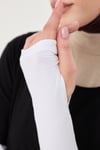 Beyaz Tesettür Parmak Geçmeli Kolluk Viskon Düz - Hürrem Bone 1024_42
