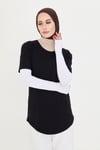 Beyaz Tesettür Parmak Geçmeli Kolluk Viskon Düz - Hürrem Bone 1024_42