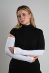 Beyaz Tesettür Parmak Geçmeli Kolluk Viskon Düz - Hürrem Bone 1024_42