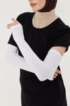 Beyaz Tesettür Parmak Geçmeli Kolluk Viskon Düz - Hürrem Bone 1024_42