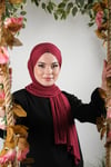 Bordo Arkadan Bağlamalı Şal Viskon Kumaş Üç Bantlı - Hürrem Bone 2103_16