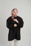 Bordo Desenli Eşarp Bambu Yaprak Dijital Baskılı - Hürrem Bone 202204_16