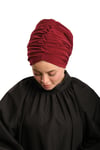 Bordo Drapeli Salaş Tesettür Bone Sandy Büzgülü - Hürrem Bone 2315_16