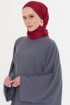 Bordo Düz Klasik Şal Turlu Polyester Lüx Janjan - Hürrem Bone 202126_16