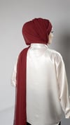 Bordo Pratik Hazır Geçmeli Bone Şal Şifon Kendinden Boneli İki Bantlı - Hürrem Bone 1452_16