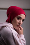 Bordo Pratik Hazır Geçmeli Bone Viskon Kumaş Hijab Spor - Hürrem 2106
