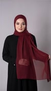 Bordo Pratik Hazır Geçmeli Şal Şifon Kumaş Hijab Bone - Hürrem Bone 3009_16