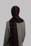 Bordo Pratik Hazır Geçmeli Şal Viskon Simli Şeritli Önü Süngerli - Hürrem Bone 2413_16