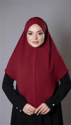Bordo Pratik Hazır Geçmeli Tesettür Eşarp Aerobin Kumaş  Çapraz Hijab - Hürrem Bone 2307_16