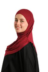 Bordo Pratik Hazır Geçmeli Tesettür Eşarp Viskon Boneli Büyük Boy - Hürrem Bone 1290BV_16