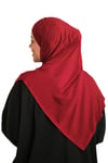 Bordo Pratik Hazır Geçmeli Tesettür Eşarp Viskon Boneli Büyük Boy - Hürrem Bone 1290BV_16