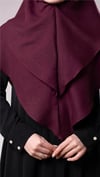 Bordo Pratik Hazır Geçmeli Tesettür Eşarp Pamuk Caz Kumaş Çift Katlı Düz Hijab - Hürrem Bone 2303_16