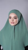 Çağla Yeşili Pratik Hazır Geçmeli Tesettür Eşarp Aerobin Kumaş Düz Hijab - Hürrem Bone 2309_32