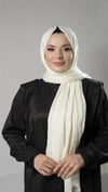 Ekru Çizgili Şal Viskon Kumaş Bursa Dolama - Hürrem Bone 202110_27