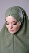 Fıstık Yeşili Pratik Hazır Geçmeli Tesettür Eşarp Pamuk Caz Kumaş Tek Katlı Çapraz Hijab - Hürrem Bone 2305_36