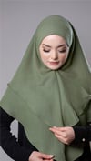 Fıstık Yeşili Pratik Hazır Geçmeli Tesettür Eşarp Pamuk Caz Kumaş Çift Katlı Düz Hijab - Hürrem Bone 2303_36