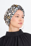 Gold Çapraz Büzgülü Tesettür Bone Sandy Leopar Desen - Hürrem Bone 2511_03