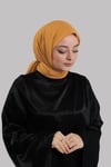 Gold Düz Klasik Eşarp İtalyan Dikişli Pamuk Caz Sade - Hürrem Bone 202210_03