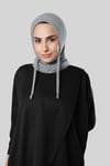 Gri Bağcıklı Peluş Balaklava Boyunluklu Bere Jakar Düz - Hürrem Bone 2327_15