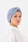 Gri Çapraz Büzgülü Tesettür Bone Fukuro Piliseli - Hürrem Bone 2512_15