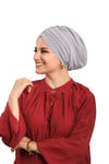 Gri Drapeli Salaş Tesettür Bone Sandy Büzgülü - Hürrem Bone 2315_15