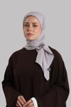 Gri Düz Klasik Eşarp İtalyan Dikişli Relax Kumaş Sade - Hürrem Bone 202209_15