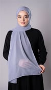 Gri Pratik Hazır Geçmeli Şal Şifon Kumaş Hijab Bone - Hürrem Bone 3009_15