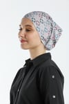 Gri Pratik Hazır Geçmeli Tesettür Bone Sandy Kumaş Geometrik - Hürrem Bone 2117_15