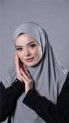 Gri Pratik Hazır Geçmeli Tesettür Eşarp Sandy Kumaş Düz Hijab - Hürrem Bone 2308_15